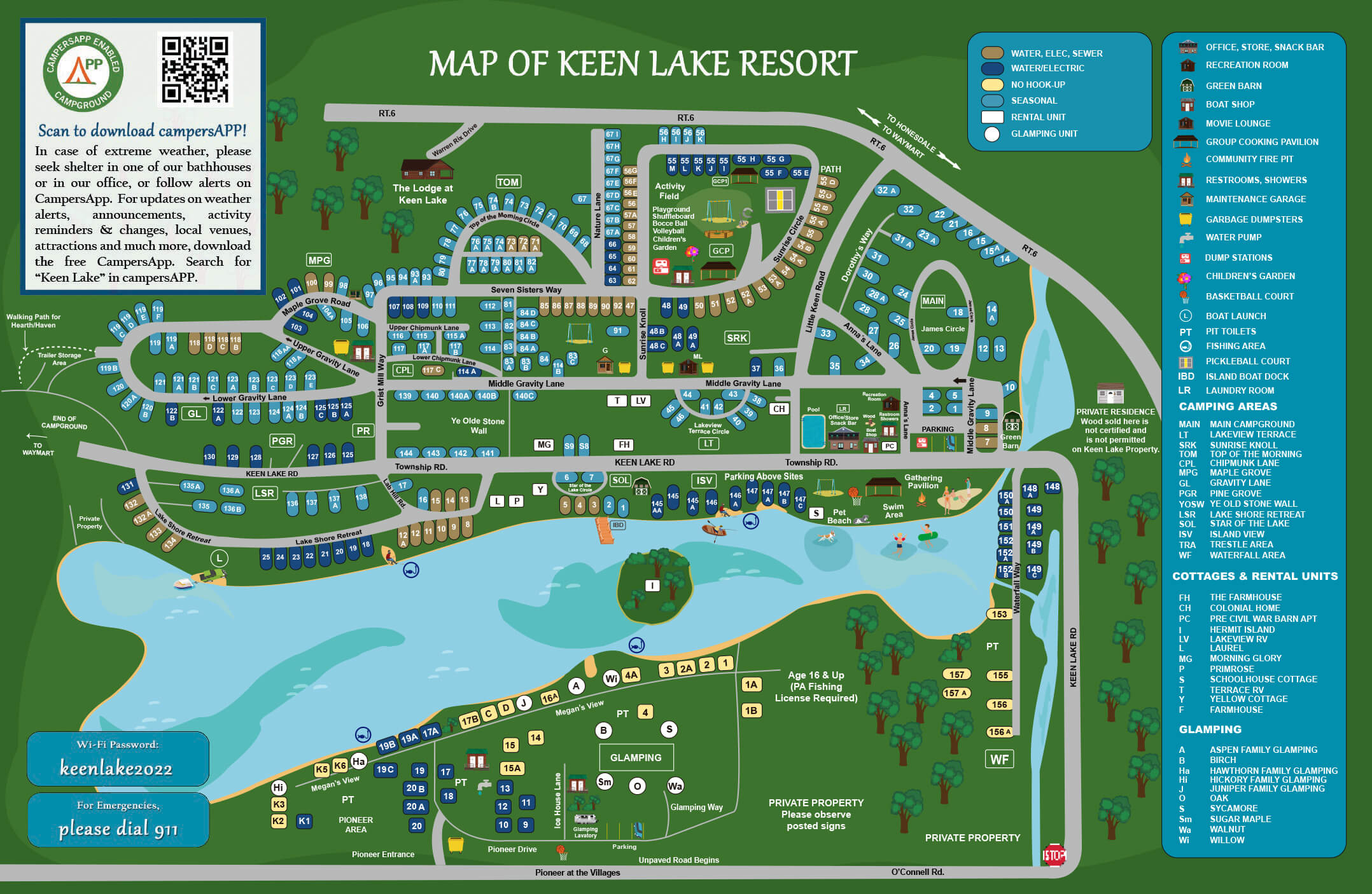 Keen Lake Campground Map