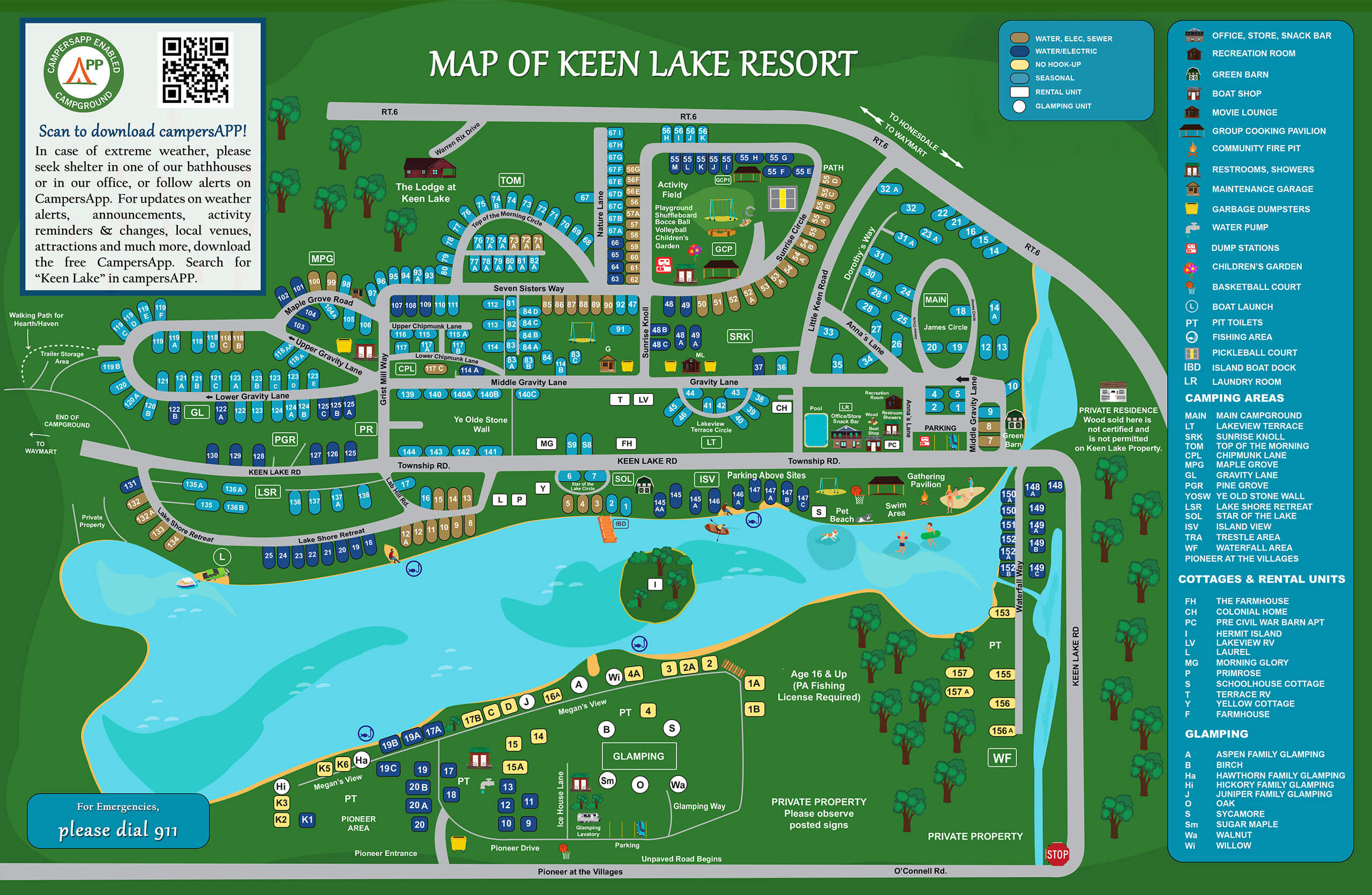 Keen Lake Campground Map